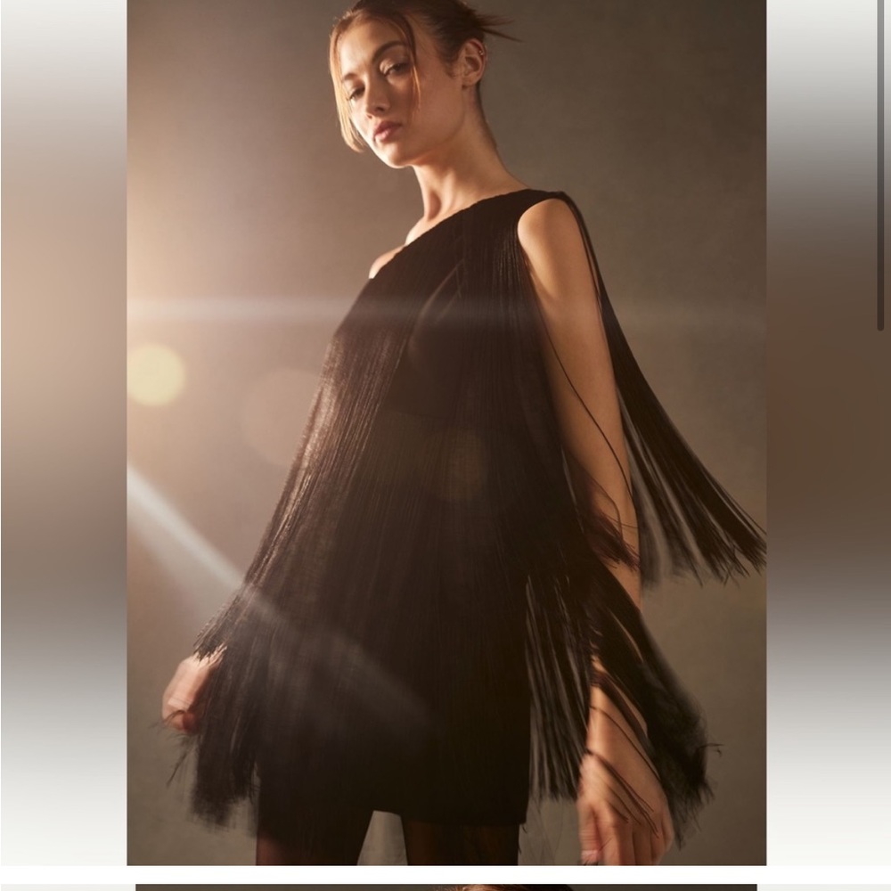 HUTCH ONE-SHOULDER FRINGED MINI DRESS